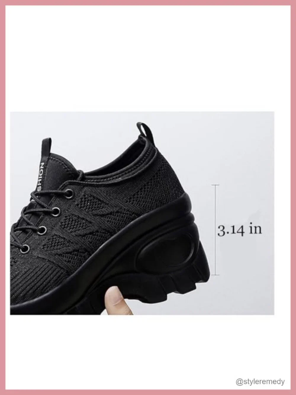 Women's Chunky Platform Orthopedic Walking Shoes Knitted Breathable Lace Up